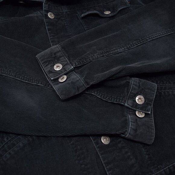 Canyon River Blues Corduroy Jacket Men Large Button Up Black Casual Cozy Outdoor - Picture 4 of 12